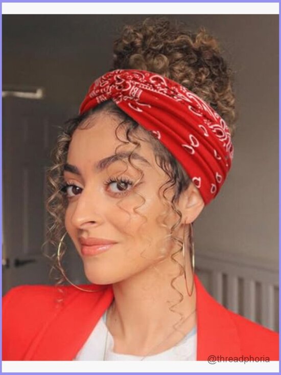 7\'\' Wide Knot Headbands Pack of 10 - Non Slip Boho Paisley Turban Hair Wrap main image 7